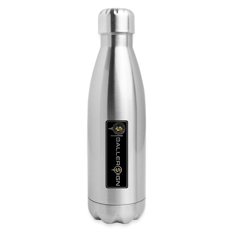 Insulated Stainless Steel Water Bottle / Golf Label - silver