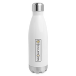 Insulated Stainless Steel Water Bottle / Volleyball Label - white