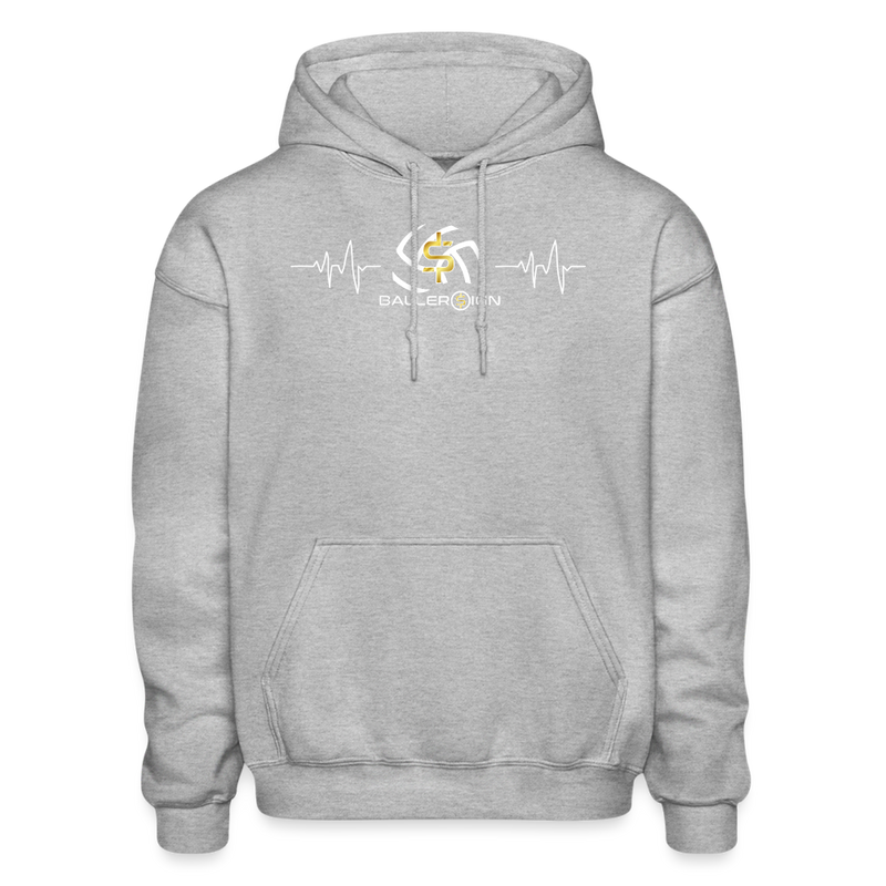 Heavy Blend Adult Hoodie / Volleyball Heart Beat - heather gray