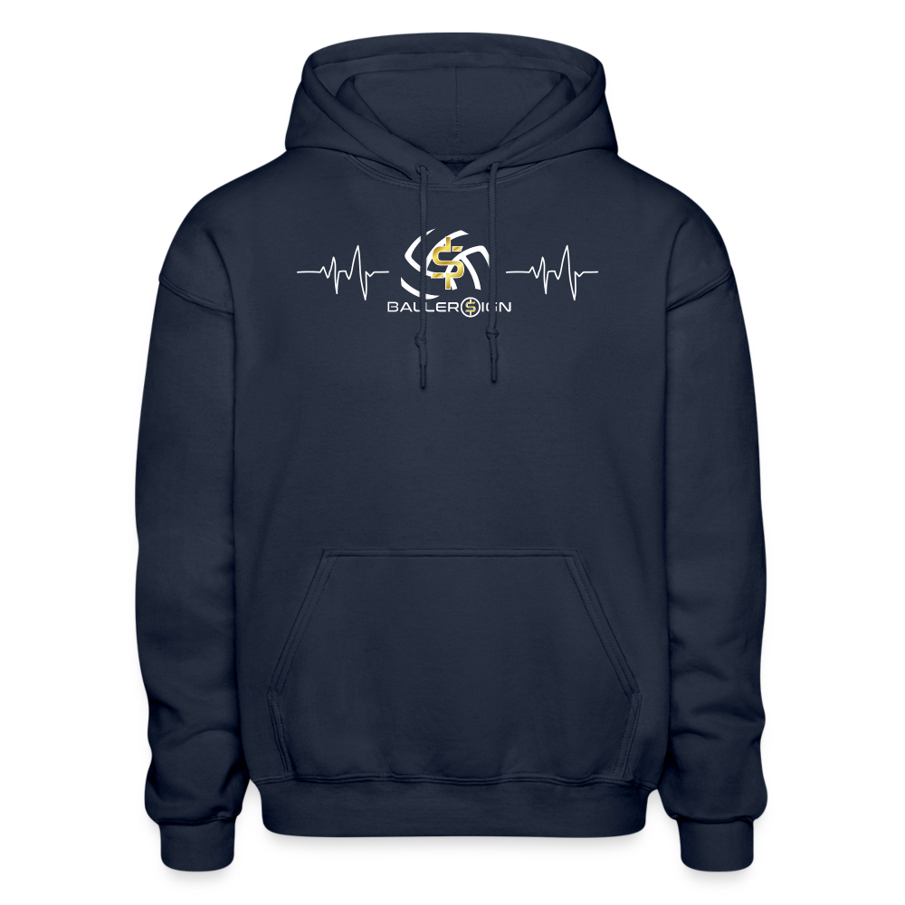 Heavy Blend Adult Hoodie / Volleyball Heart Beat - navy