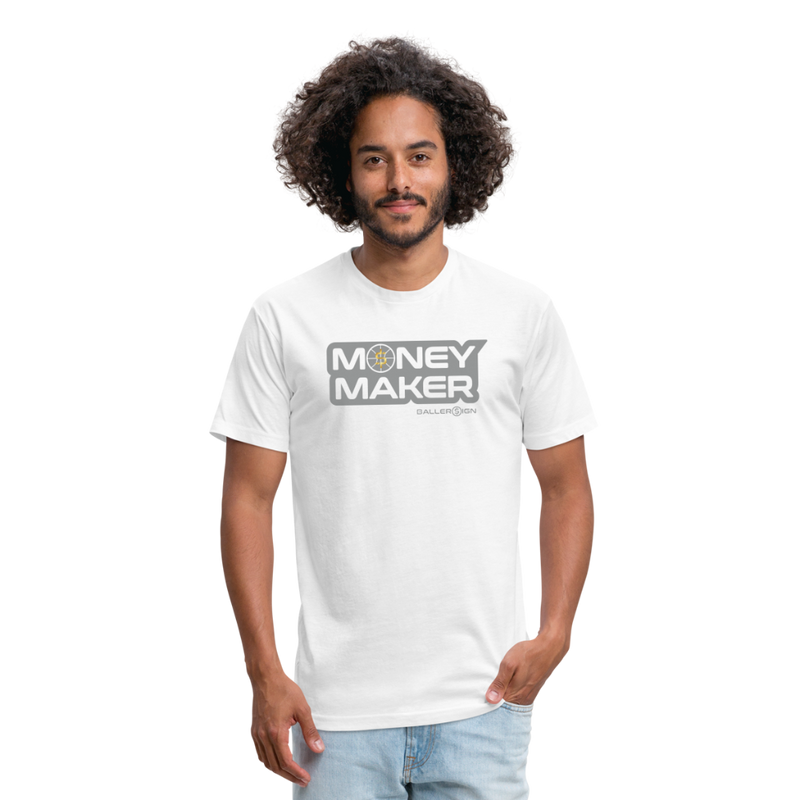 Fitted Cotton/Poly (G) Basketball Money Maker T-Shirt - white