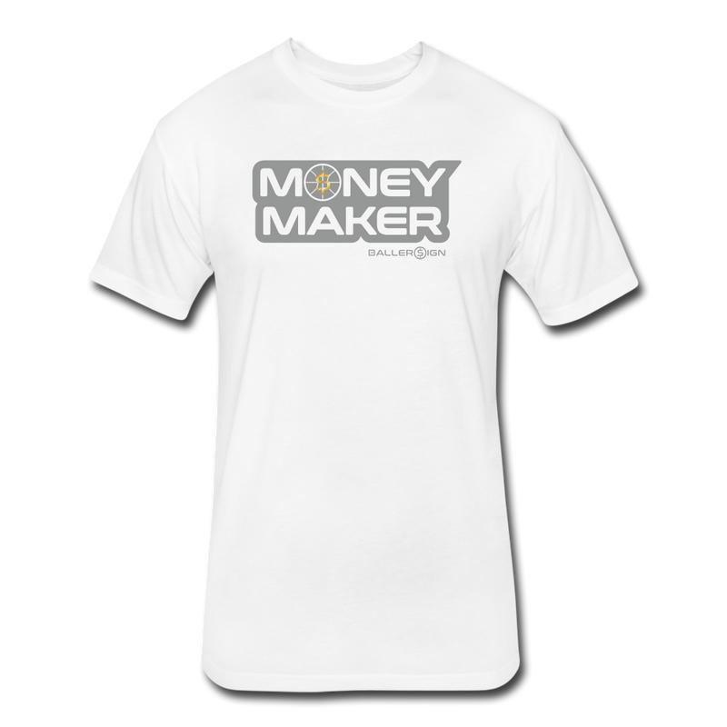 Fitted Cotton/Poly (G) Basketball Money Maker T-Shirt - white