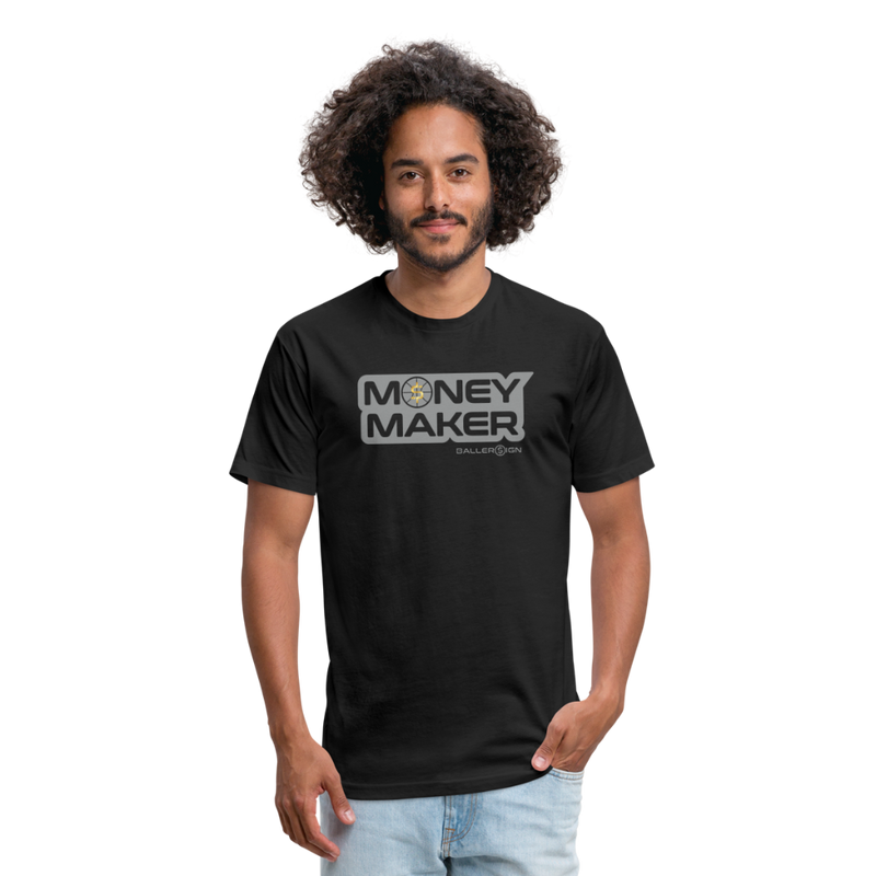 Fitted Cotton/Poly (G) Basketball Money Maker T-Shirt - black