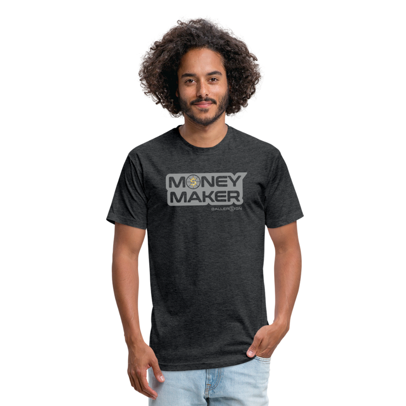 Fitted Cotton/Poly (G) Basketball Money Maker T-Shirt - heather black