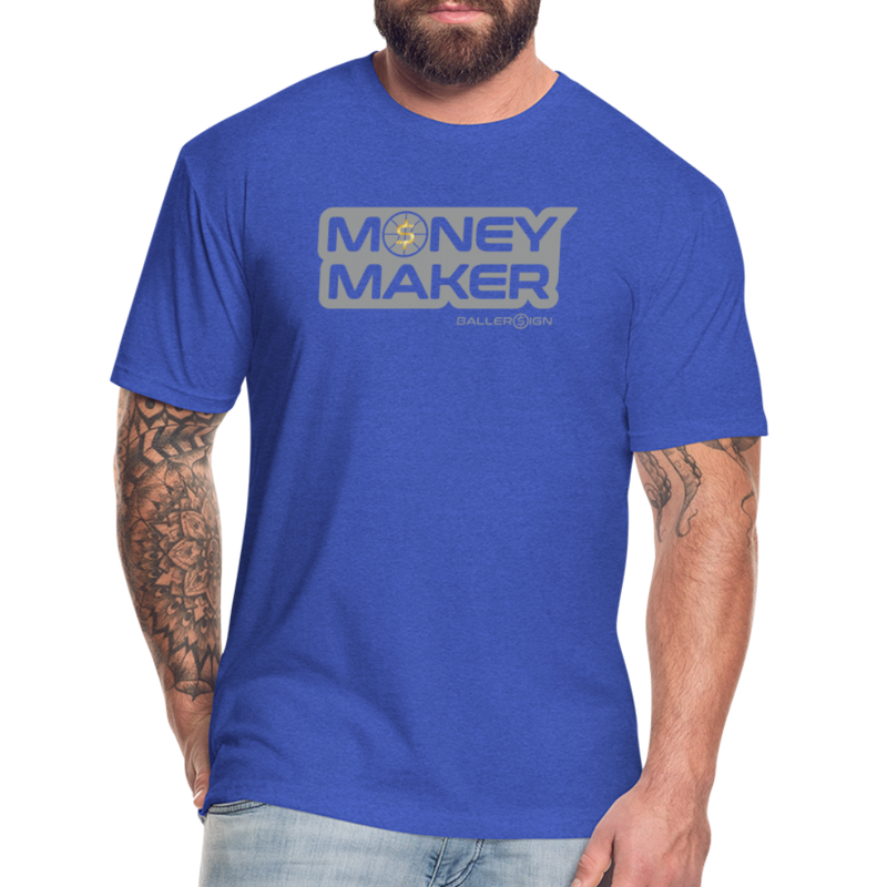 Fitted Cotton/Poly (G) Basketball Money Maker T-Shirt - heather royal