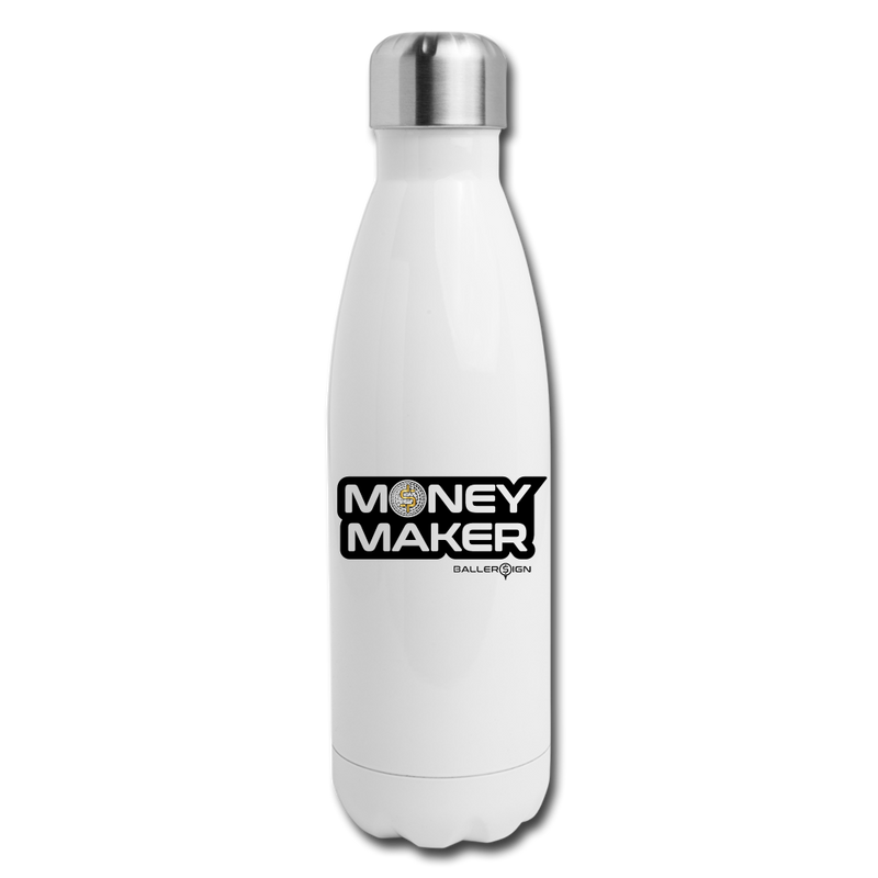 Insulated Stainless Steel Money Maker Golf Water Bottle - white