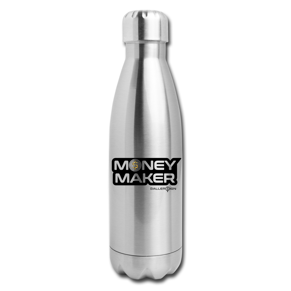 Insulated Stainless Steel Money Maker Golf Water Bottle - silver