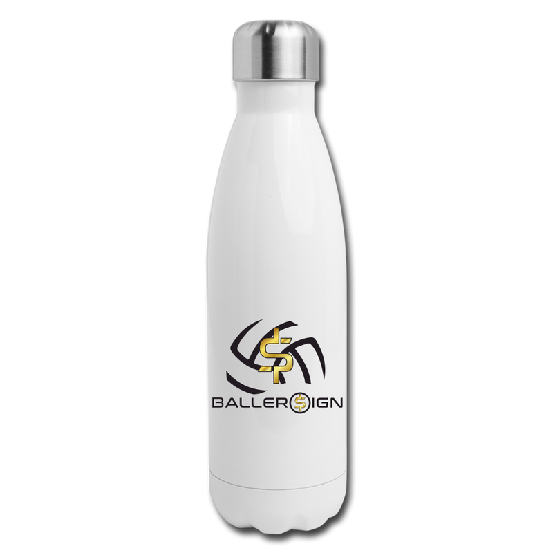 Insulated Stainless Steel Water Bottle Volleyball/Banner - white