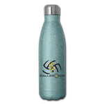 Insulated Stainless Steel Water Bottle Volleyball/Banner - turquoise glitter
