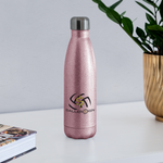 Insulated Stainless Steel Water Bottle Volleyball/Banner - pink glitter