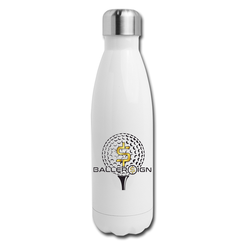 Insulated Stainless Steel Water Bottle Golf/Banner - white