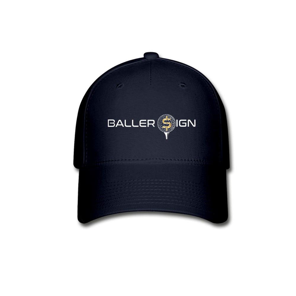 Golf Banner Fitted Hat - navy