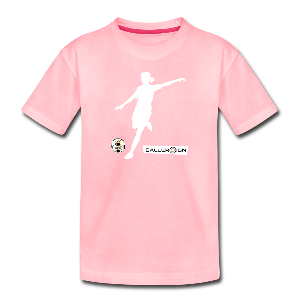 Girls Premium T-Shirt / Soccer Player - pink