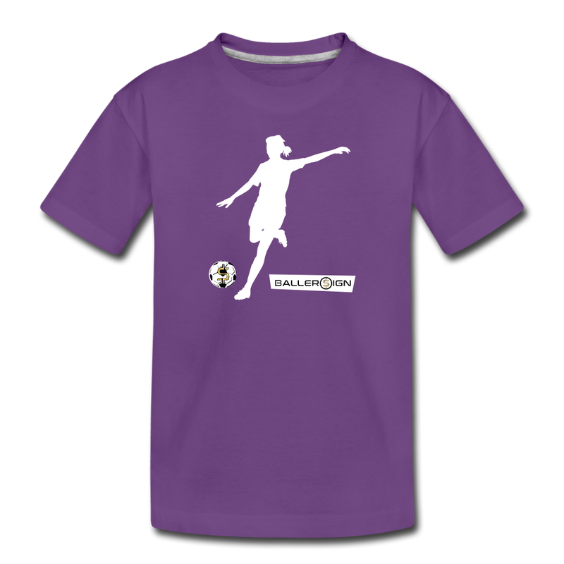 Girls Premium T-Shirt / Soccer Player - purple