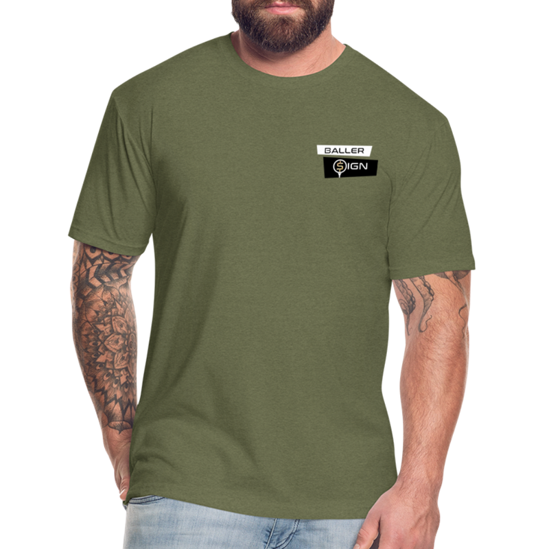 Fitted Cotton/Poly T-Shirt / G-banner Golf+banner back - heather military green