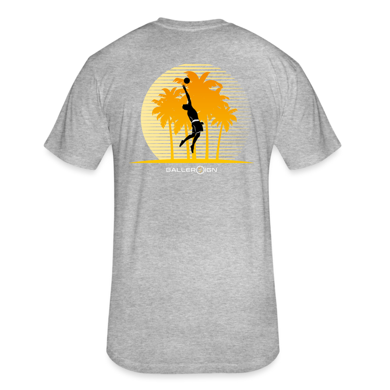 Fitted Cotton/Poly T-Shirt / Volleyball Sunset - heather gray