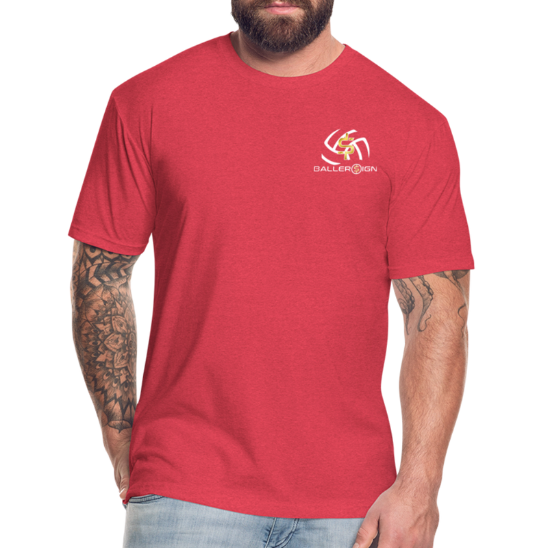 Fitted Cotton/Poly T-Shirt / Volleyball Sunset - heather red