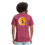 Fitted Cotton/Poly T-Shirt / Volleyball Sunset - heather burgundy