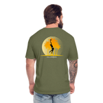 Fitted Cotton/Poly T-Shirt / Volleyball Sunset - heather military green