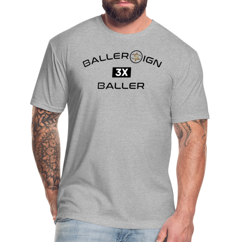 Fitted Cotton/Poly T-Shirt / 3 Time Baller - heather gray