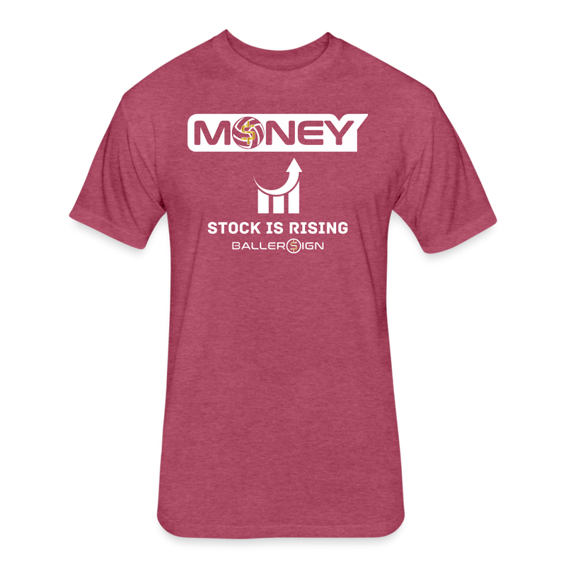 Fitted Unisex Cotton/Poly T-Shirt / Volleyball Stock Rising - heather burgundy