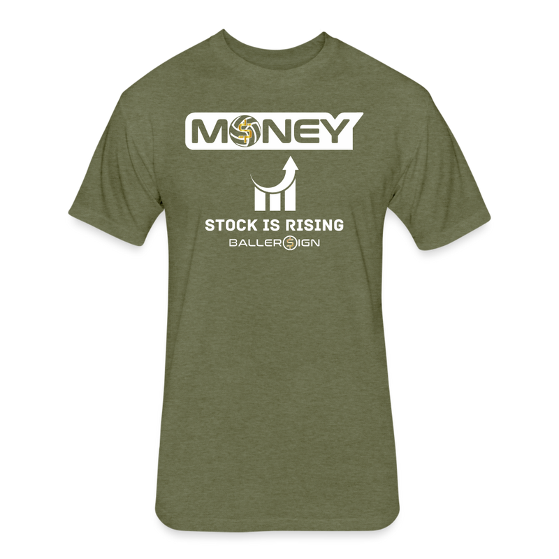 Fitted Unisex Cotton/Poly T-Shirt / Volleyball Stock Rising - heather military green