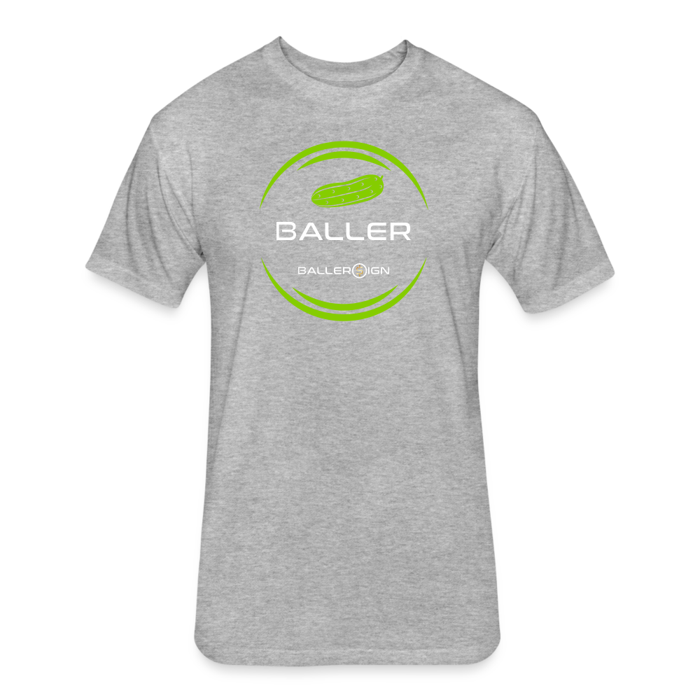 Fitted Unisex Cotton/Poly T-Shirt /Pickle Baller - heather gray