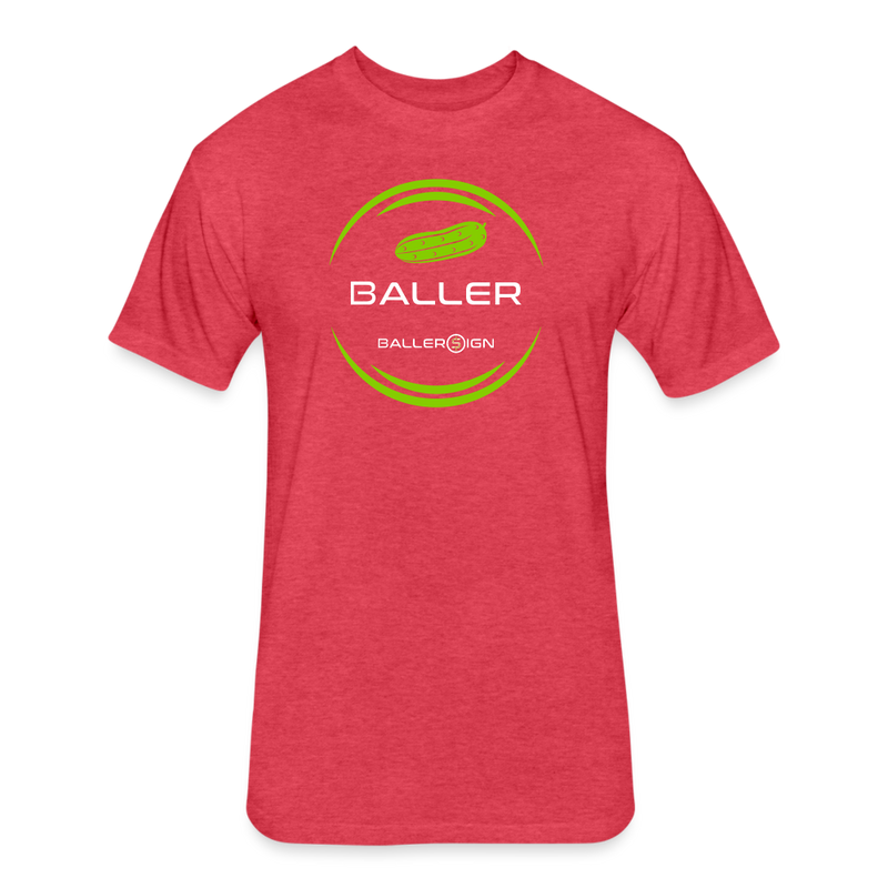 Fitted Unisex Cotton/Poly T-Shirt /Pickle Baller - heather red