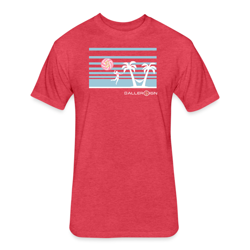 Fitted Cotton/Poly T-Shirt / Women's Beach Volleyball - heather red