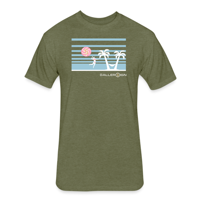 Fitted Cotton/Poly T-Shirt / Women's Beach Volleyball - heather military green