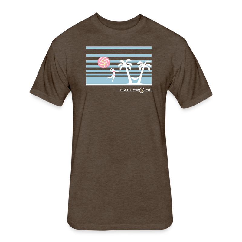 Fitted Cotton/Poly T-Shirt / Women's Beach Volleyball - heather espresso