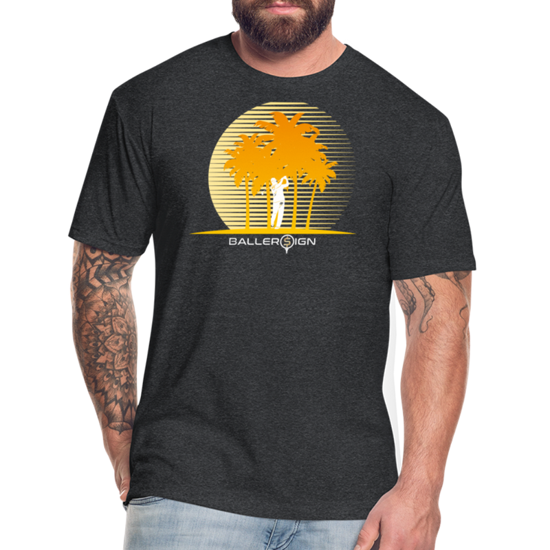 Fitted Cotton/Poly T-Shirt / Golf sunset - heather black