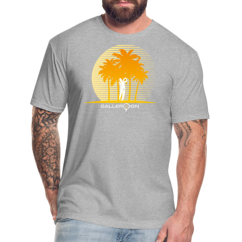 Fitted Cotton/Poly T-Shirt / Golf sunset - heather gray
