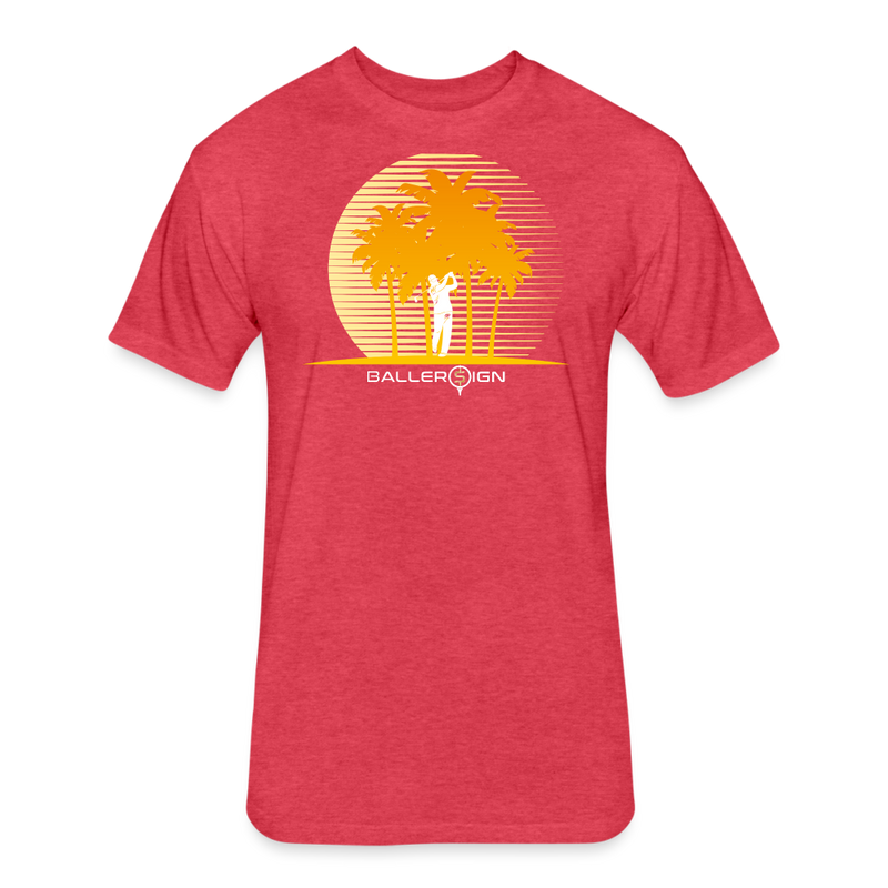 Fitted Cotton/Poly T-Shirt / Golf sunset - heather red