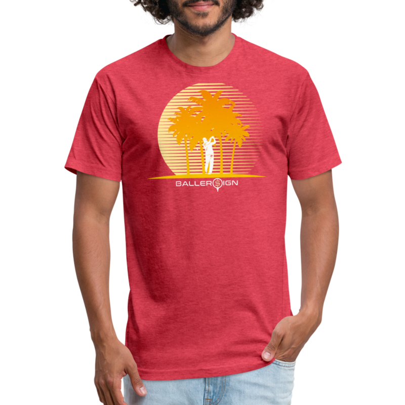 Fitted Cotton/Poly T-Shirt / Golf sunset - heather red