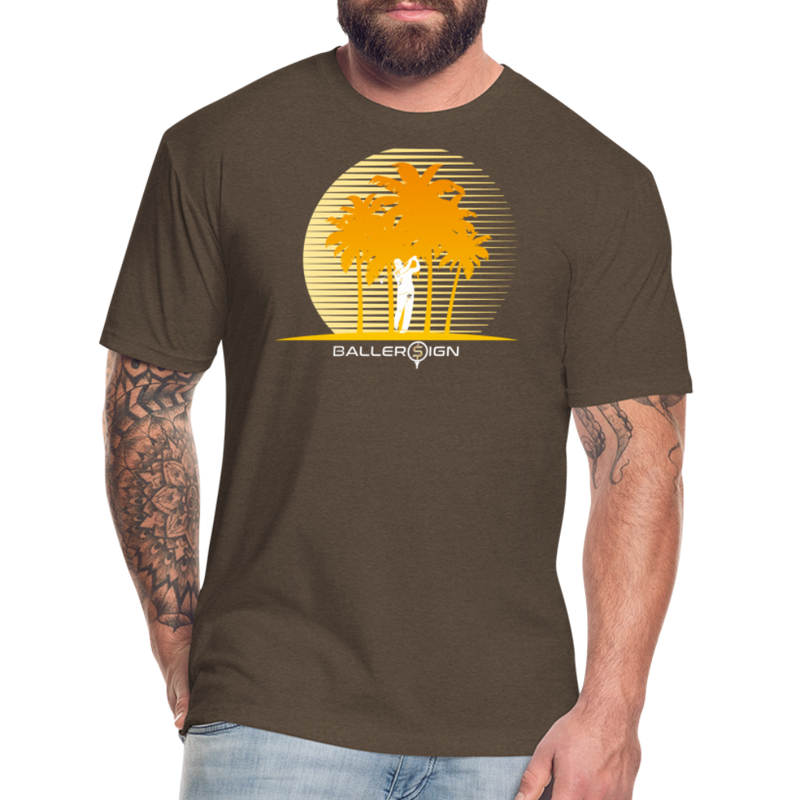 Fitted Cotton/Poly T-Shirt / Golf sunset - heather espresso