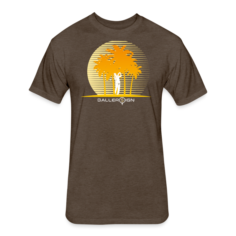 Fitted Cotton/Poly T-Shirt / Golf sunset - heather espresso