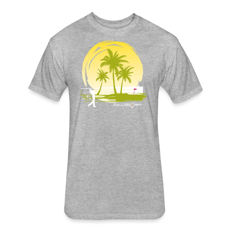 Fitted Unisex Cotton/Poly T-Shirt / Sunny Beach Golf - heather gray