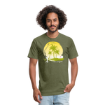 Fitted Unisex Cotton/Poly T-Shirt / Sunny Beach Golf - heather military green