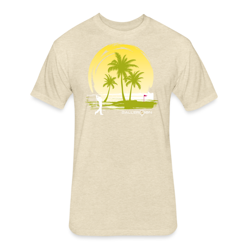 Fitted Unisex Cotton/Poly T-Shirt / Sunny Beach Golf - heather cream