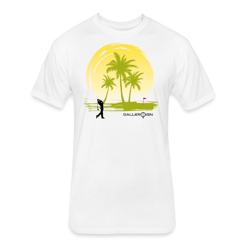 Fitted Unisex Cotton/Poly T-Shirt / Sunny Beach Golf - white
