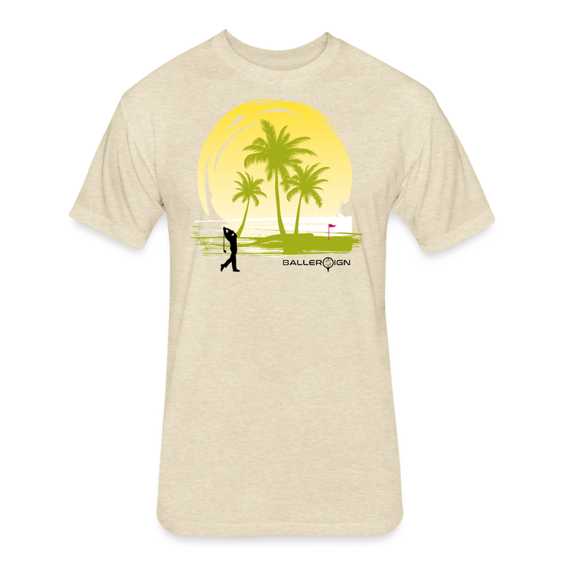 Fitted Unisex Cotton/Poly T-Shirt / Sunny Beach Golf - heather cream