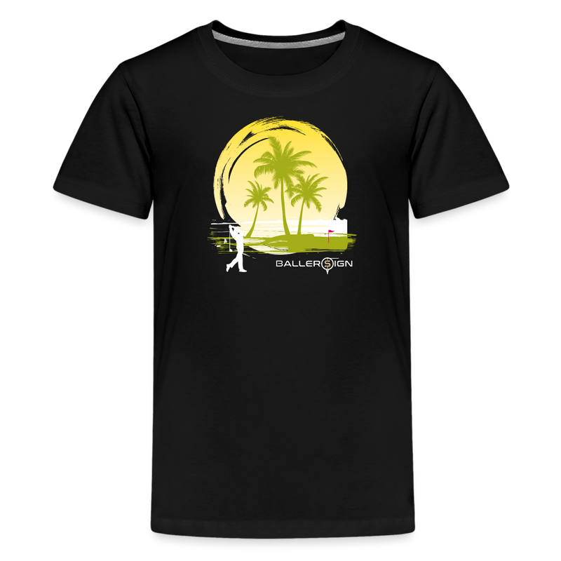 Kids' Premium T-Shirt / Sunny Beach Golf - black