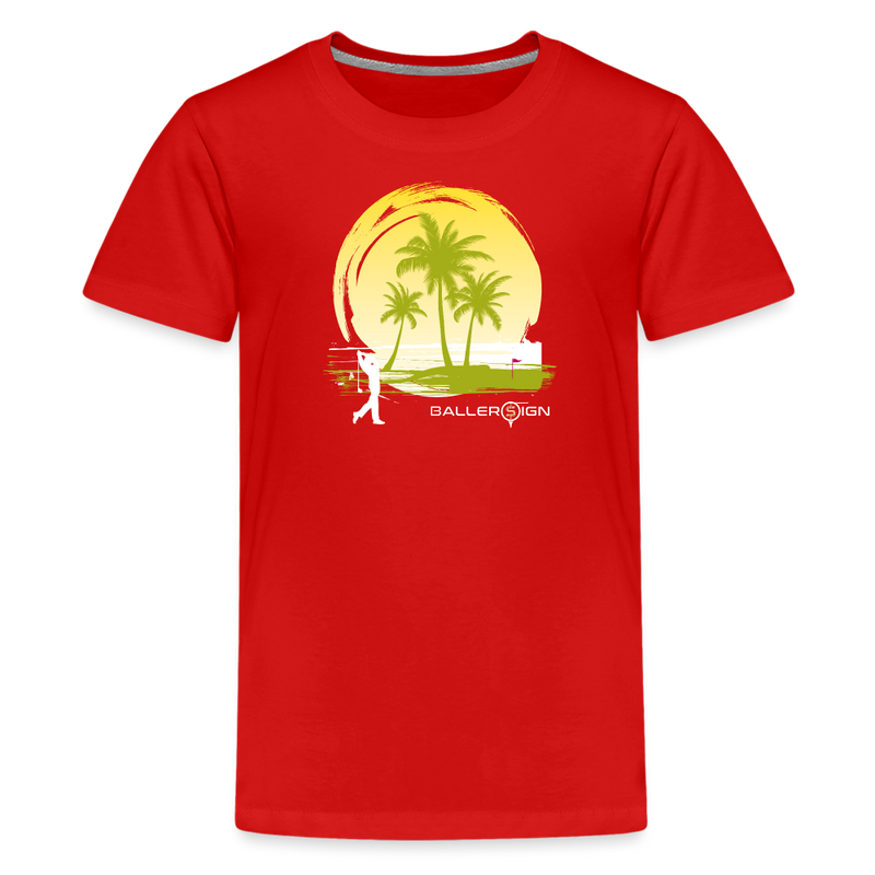 Kids' Premium T-Shirt / Sunny Beach Golf - red