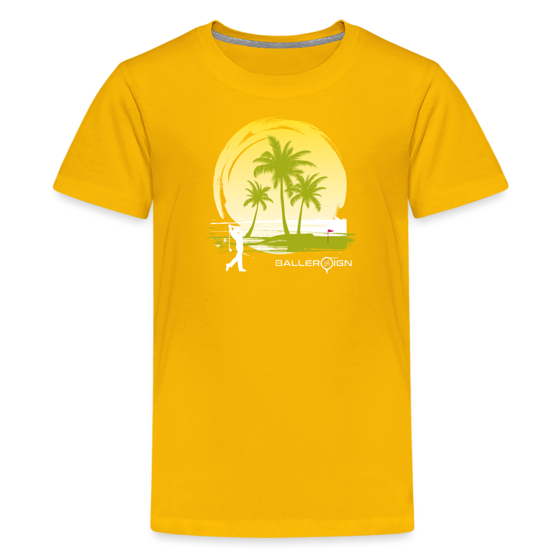 Kids' Premium T-Shirt / Sunny Beach Golf - sun yellow