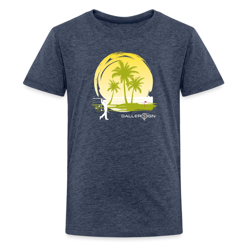 Kids' Premium T-Shirt / Sunny Beach Golf - heather blue