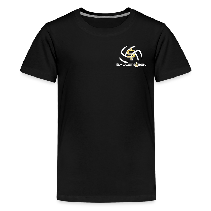 Kids' Premium T-Shirt / Volleyball - black