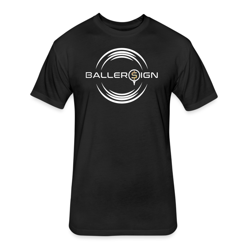 Fitted Adult Cotton/Poly T-Shirt / Golf baller - black