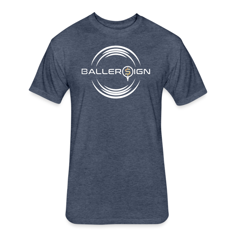 Fitted Adult Cotton/Poly T-Shirt / Golf baller - heather navy