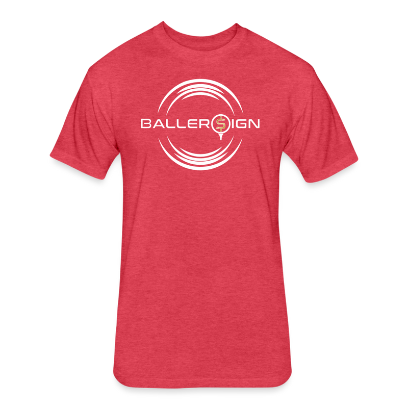 Fitted Adult Cotton/Poly T-Shirt / Golf baller - heather red